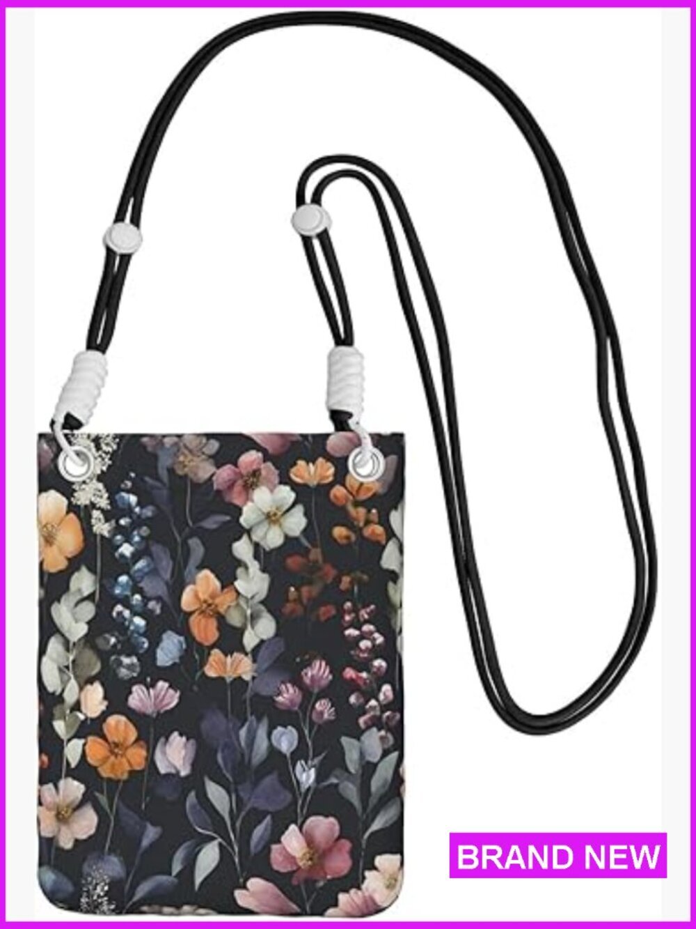 Women's Crossbody Cell Phone Bag Mini Shoulder Purse Adjustable Strap Floral